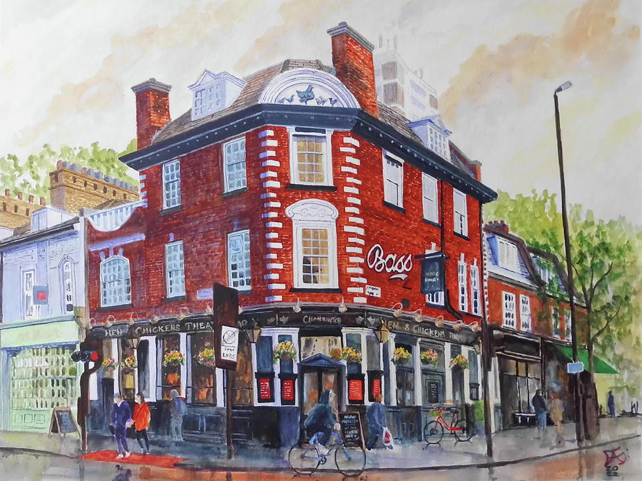 The Hen and Chickens  Highbury and Islington London UK Painting by Francisco Gutierrez
