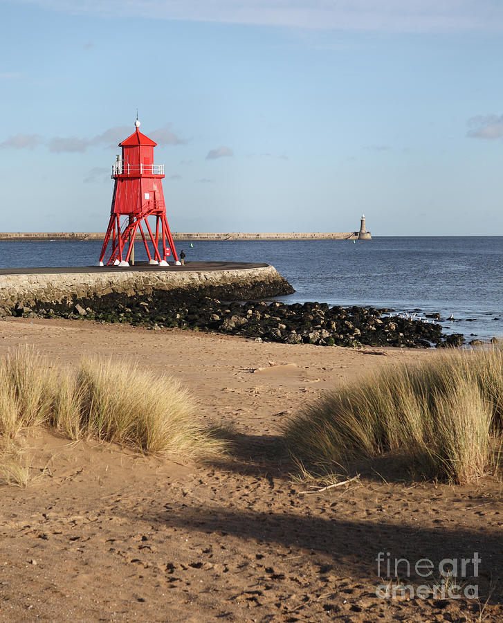 The Herd Groyne  Lighthouse, South Shields, England Photograph by Bryan Attewell