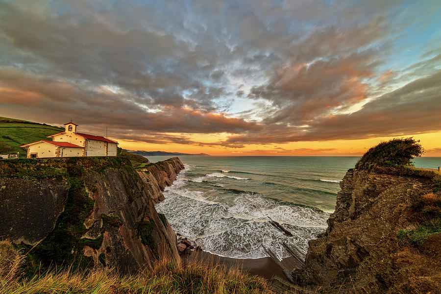 The hermitage of San Telmo at sunset in Zumaia by Vicen Photography The hermitage of San Telmo at sunset in Zumaia by Vicen Photography