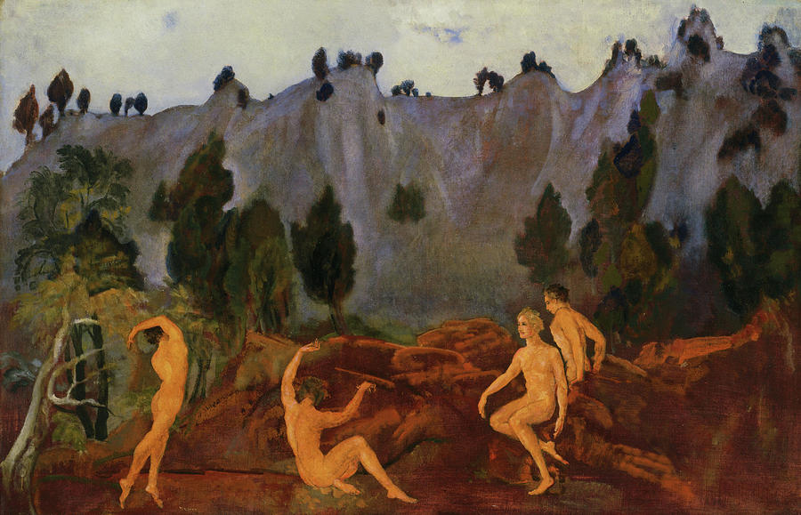 The Hesitation of Orestes, circa 1915-1918 Painting by Arthur Bowen Davies