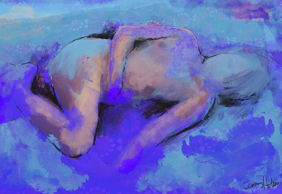 The hidden face of a whistful nude Digital Art by Jeremy Holton
