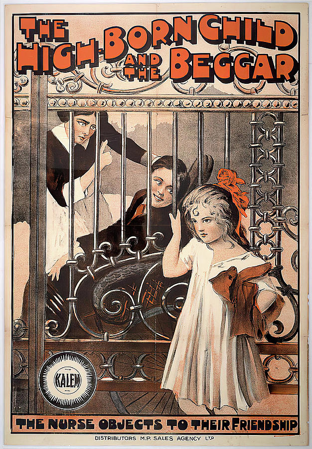Vintage Mixed Media - The High-born Child and the Beggar, 1913 by Movie World Posters