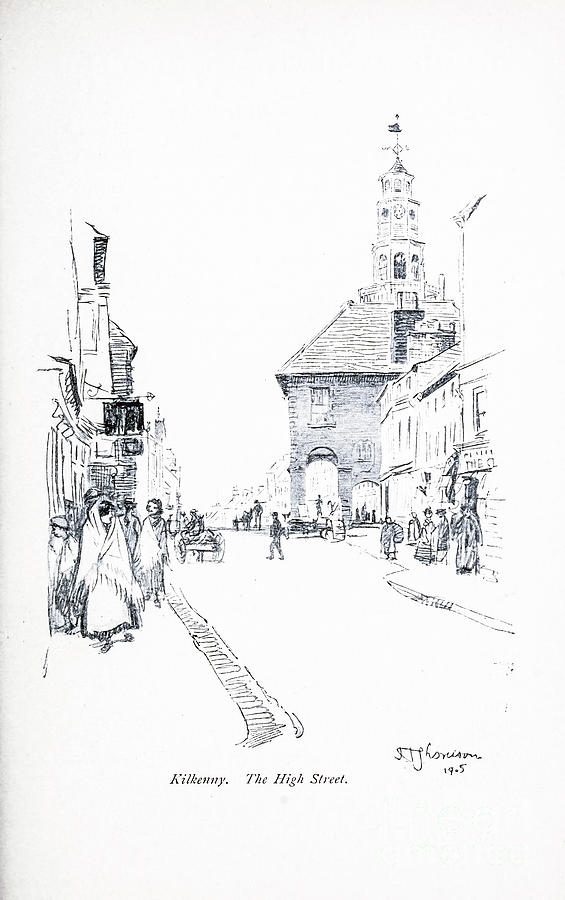 The High Street, Kilkenny j1 Drawing by Historic Illustrations
