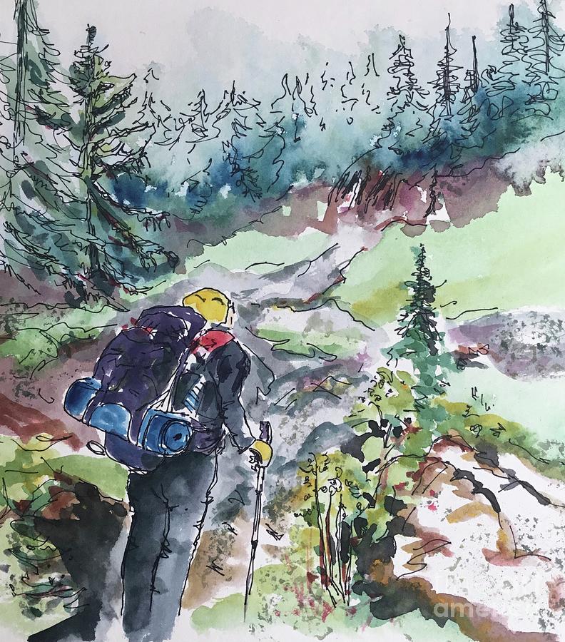 The Hiker Painting by Sonia Mocnik
