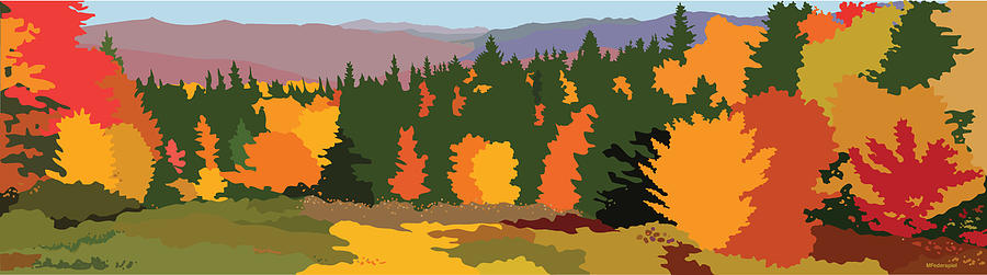 Autumn Digital Art - The Hills Are Alive by Marian Federspiel Autumn Digital Art - The Hills Are Alive by Marian Federspiel