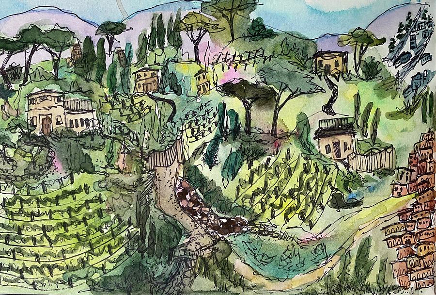 The Hills of Tuscany Painting by Meredith Palmer