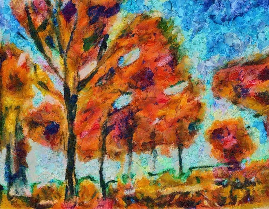 The Hillside in Fall Mixed Media by Christopher Reed