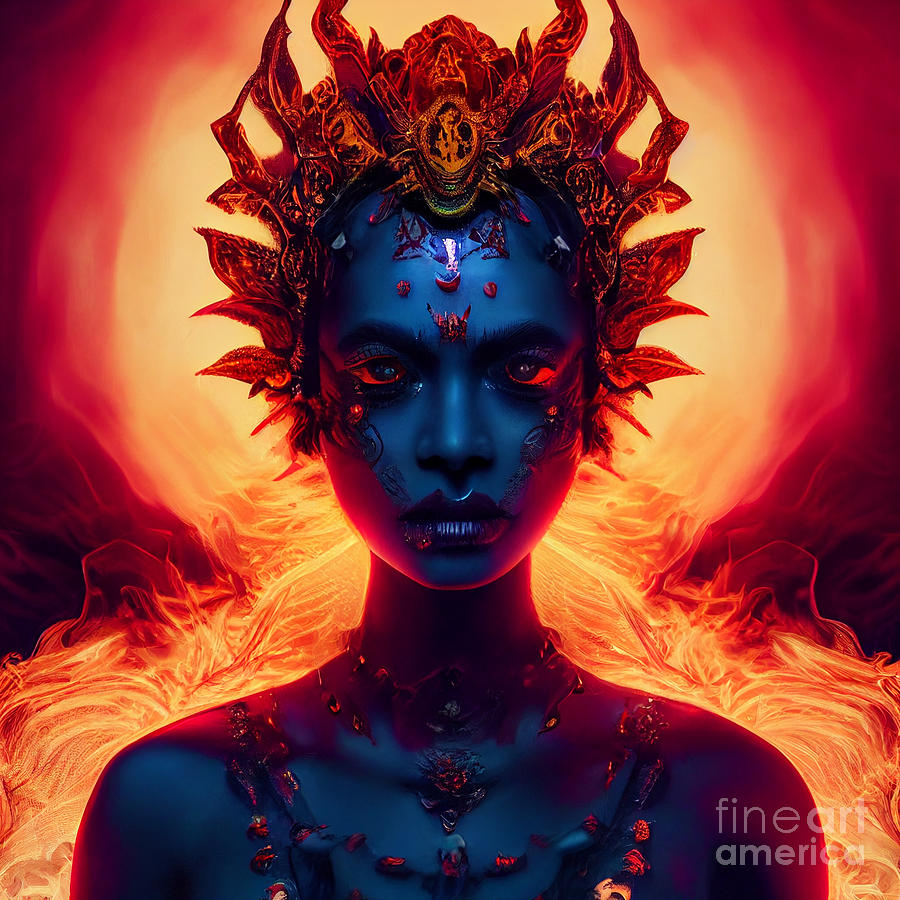 The Hindu Goddess of Death and Rebirth, Kali Digital Art by Benson ...