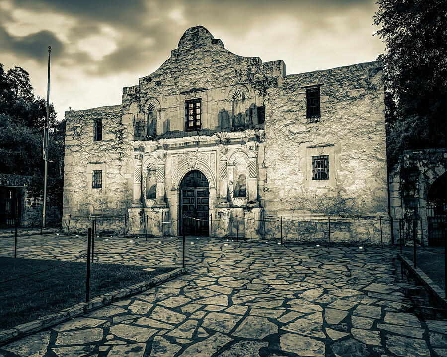 The Historic Alamo Mission San Antonio Texas In Sepia Photograph By