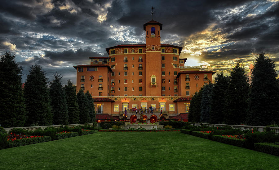 The Historic Broadmoor Hotel At Sunset Colorado Springs Photograph By   The Historic Broadmoor Hotel At Sunset Colorado Springs Mountain Dreams 