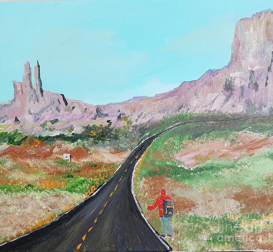 The Hitchhiker Painting #34 Painting by Donald Northup The Hitchhiker Painting #34 Painting by Donald Northup
