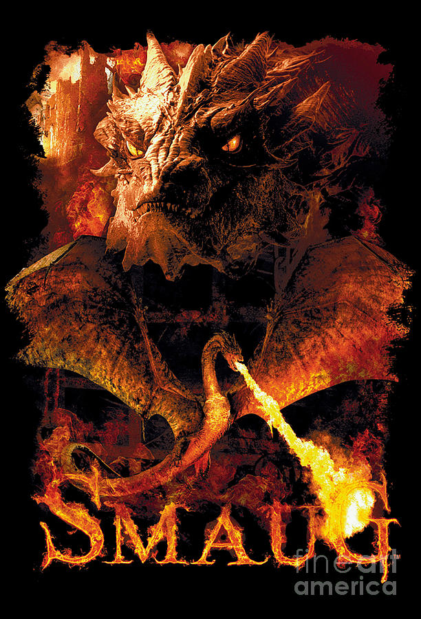 Halloween Digital Art - The Hobbit Lotr Smaug Dragon Fire by Rose Wick