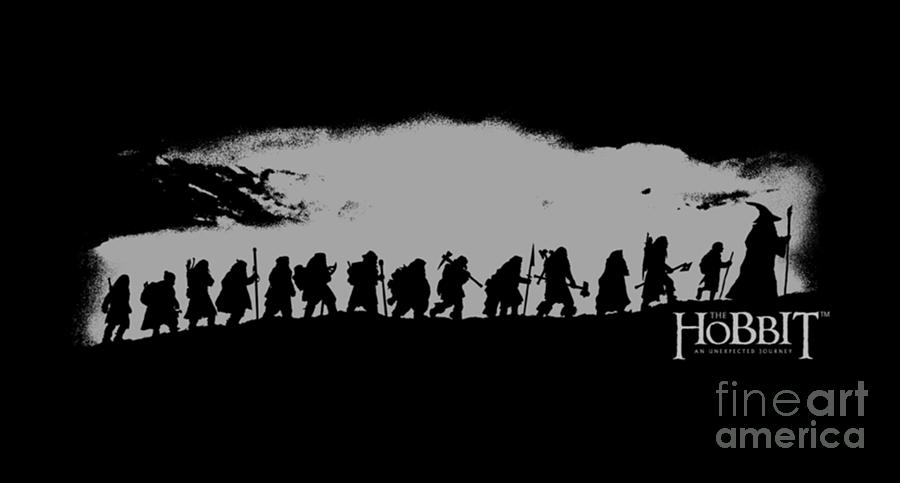 Halloween Digital Art -  THE HOBBIT LOTR THE COMPANY silhouette by Rose Wick