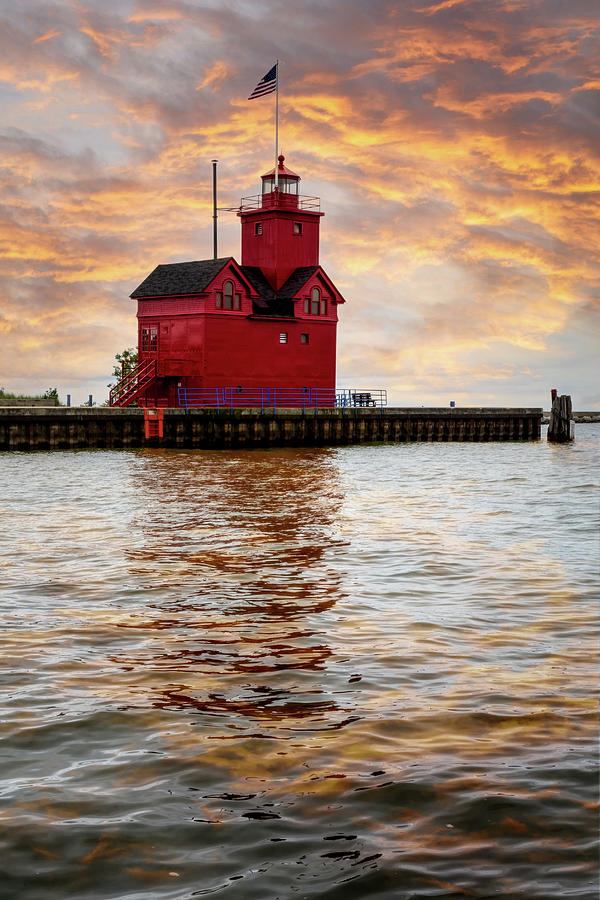 The Holland Harbor Lighthouse Photograph by Debra and Dave Vanderlaan