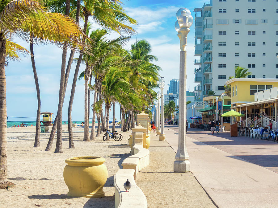 The Hollywood beach promenade Photograph by Karel Miragaya - Fine Art ...