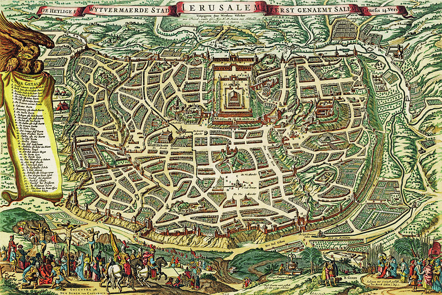 The Holy and Expanded City of Jerusalem Drawing by Joseph S Giacalone