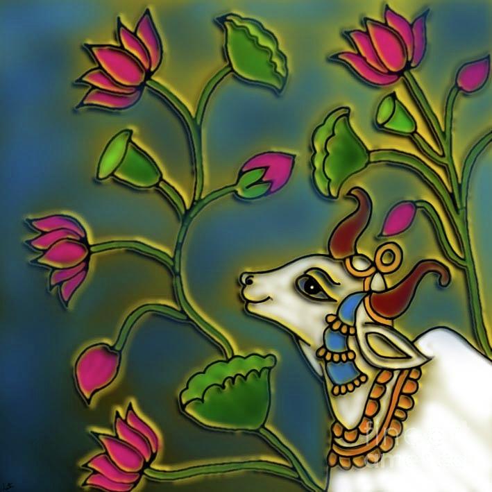 The Holy Cow Digital Art by Latha Gokuldas Panicker