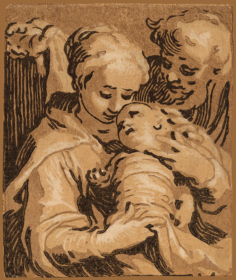 The Holy Family Drawing by Abraham Bloemaert