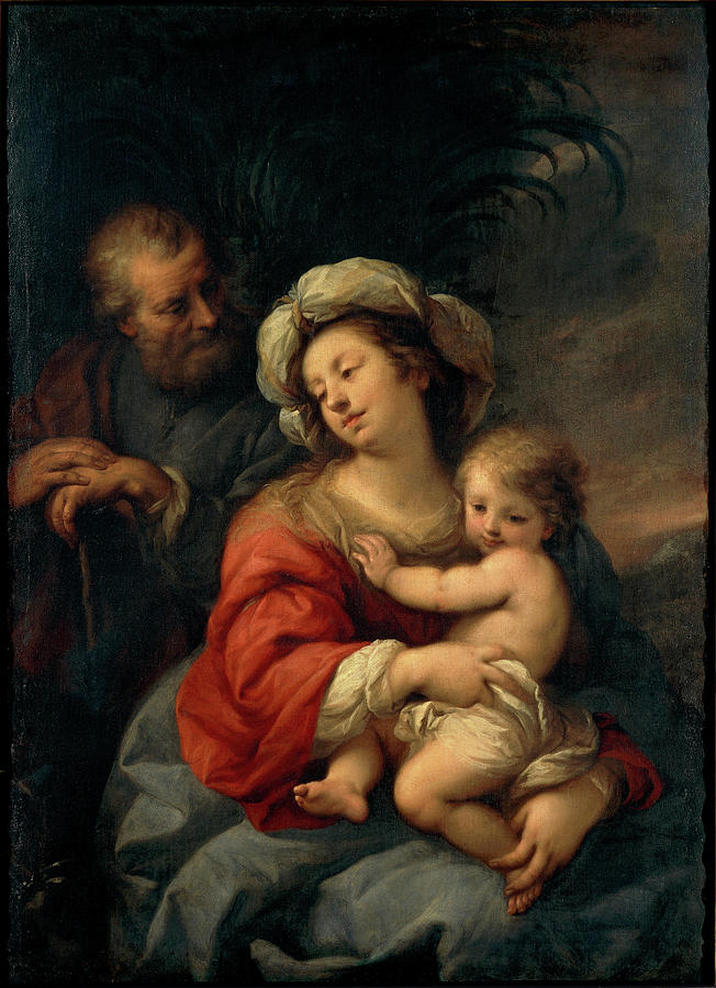 Jesus Christ Painting - The Holy Family by Giuseppe Nuvolone