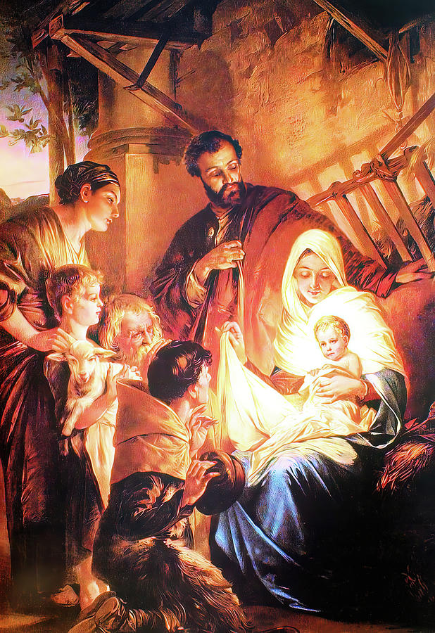 Christmas Painting - The Holy Family by Unknown