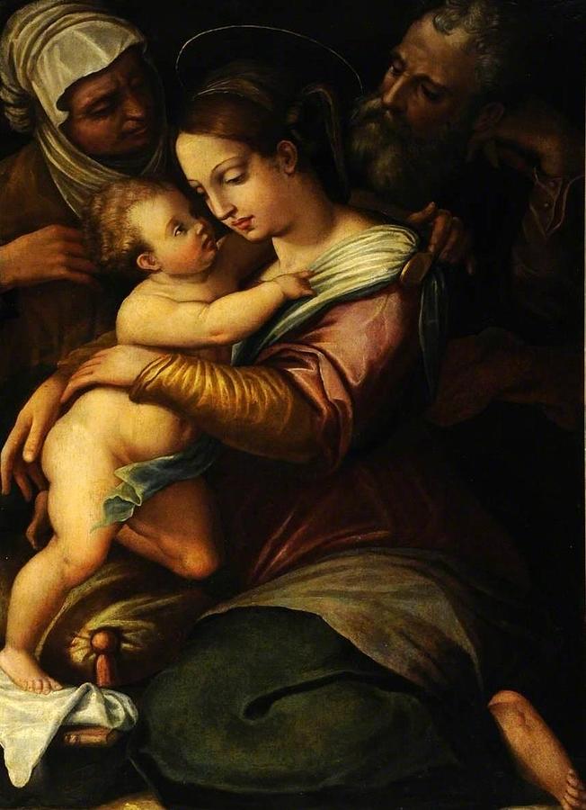 The Holy Family with Saint Anne Painting by Anonymous - Pixels