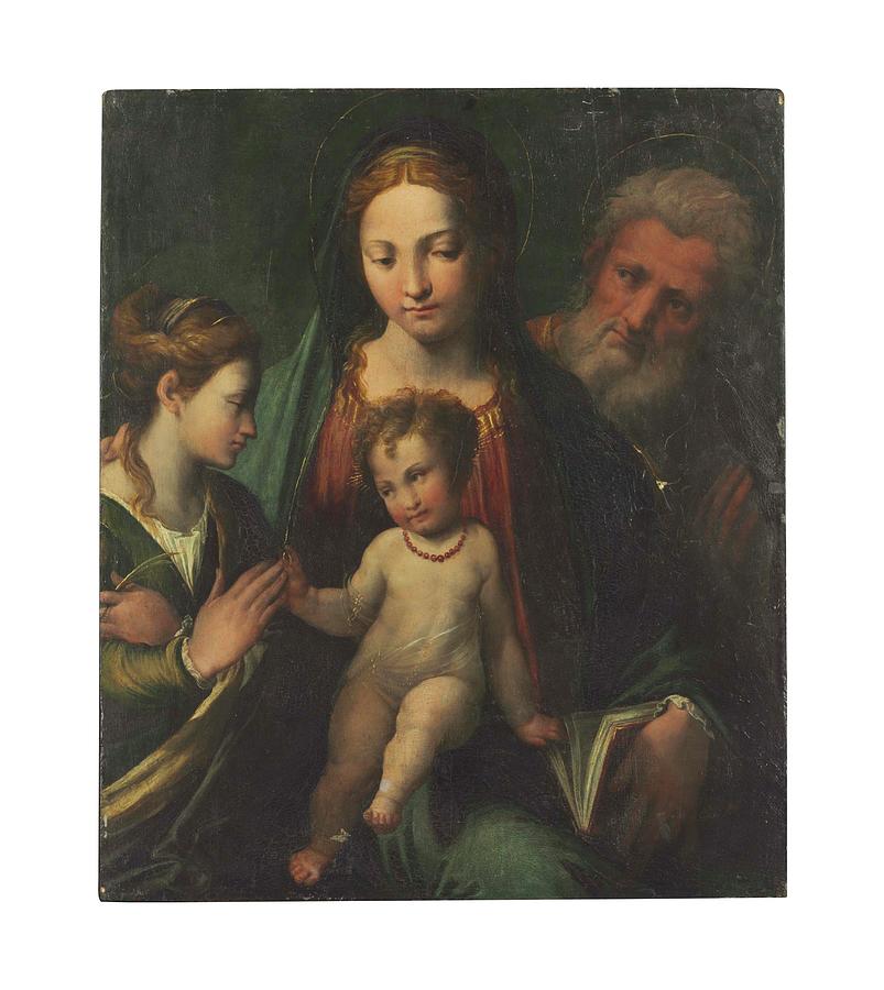 The Holy Family with Saint Catherine Painting by Artistic Panda | Fine ...