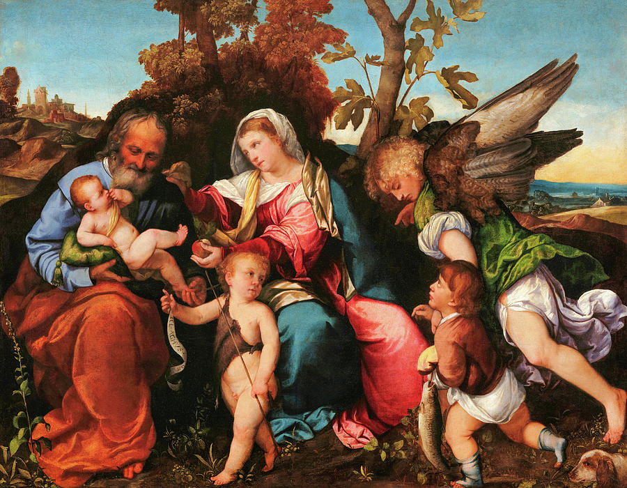 The Holy Family with Saint Giovannino, Tobiolo and the Archangel ...