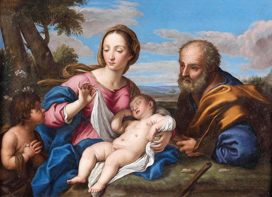 The Holy Family with the Infant Saint John the Baptist art Painting by ...