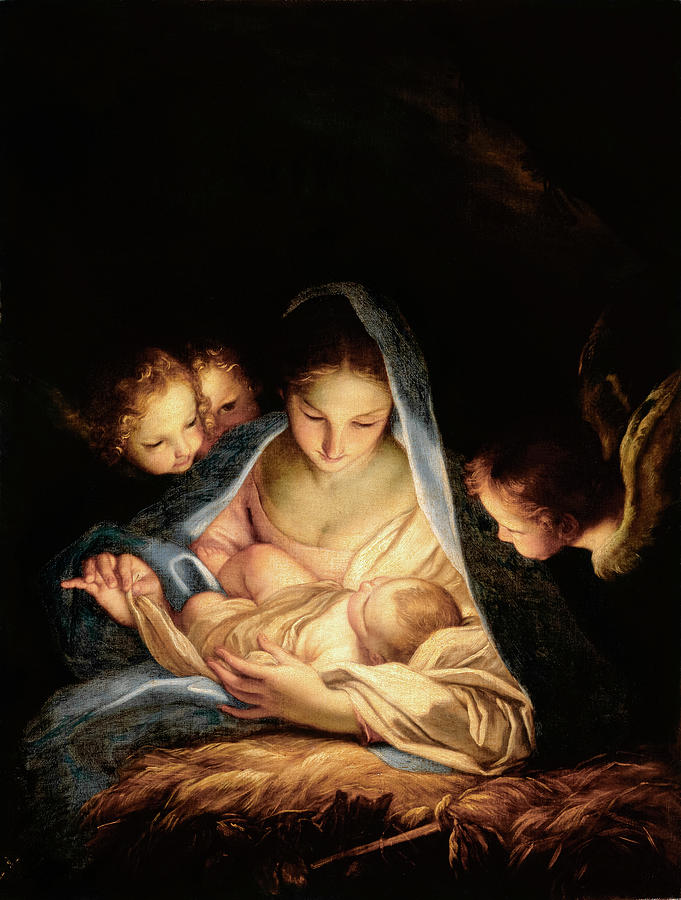 Christmas Painting - The Holy Night by Carlo Maratta