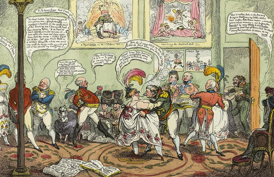 The Hombourg Waltz, with Characteristic Sketches of Family Dancing Relief by George Cruikshank