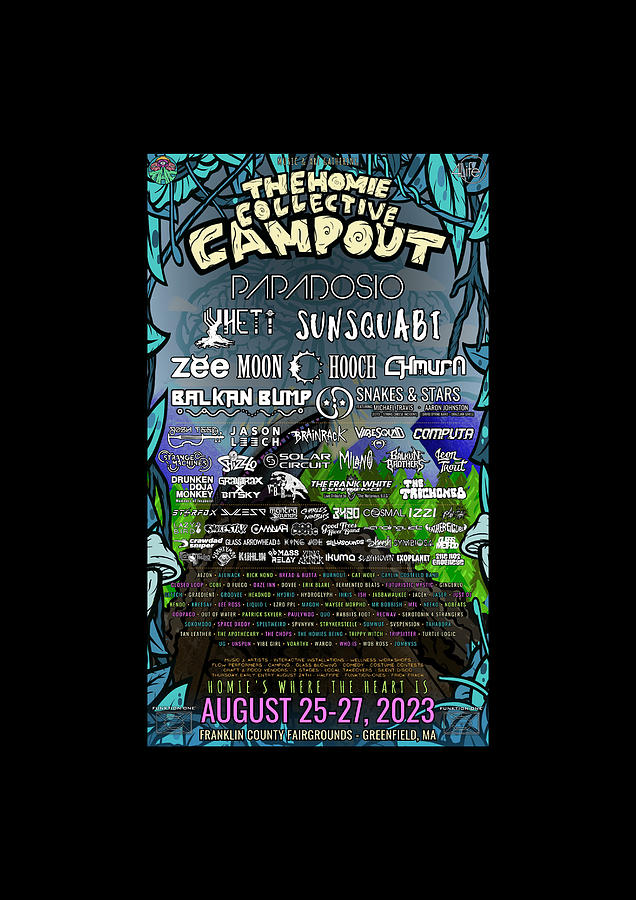 The Homie Collective Campout Festival Lineup 2023 Ys11 Digital Art by