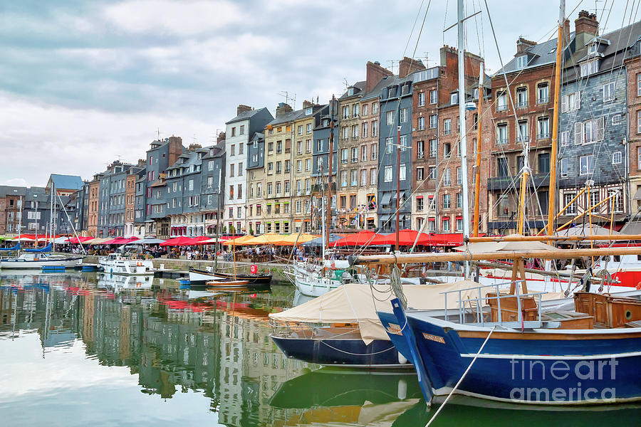 The Honfleur harbor in Normandy, France Photograph by Julia Hiebaum
