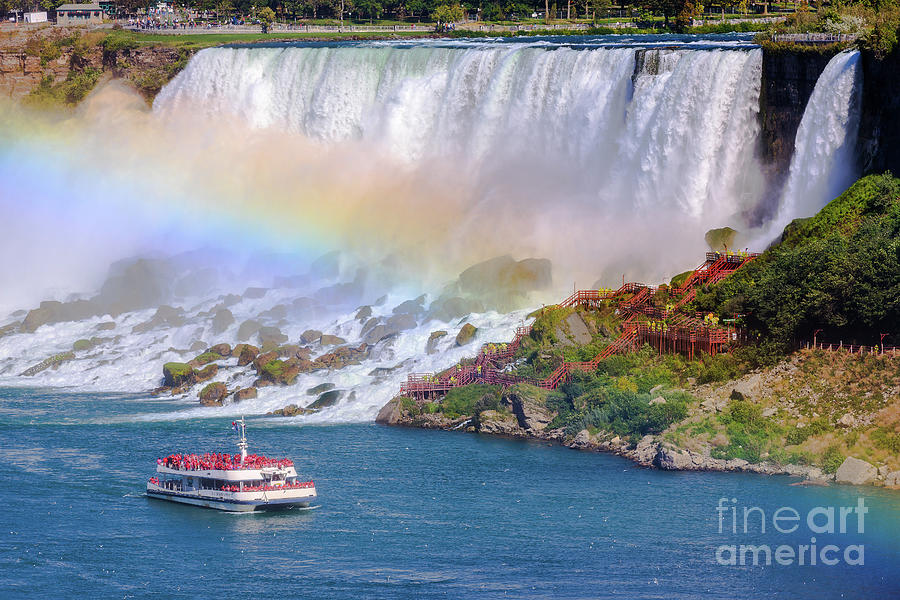 The Hornblower at the American Falls, part of the Niagara Falls Photograph by Henk Meijer Photography