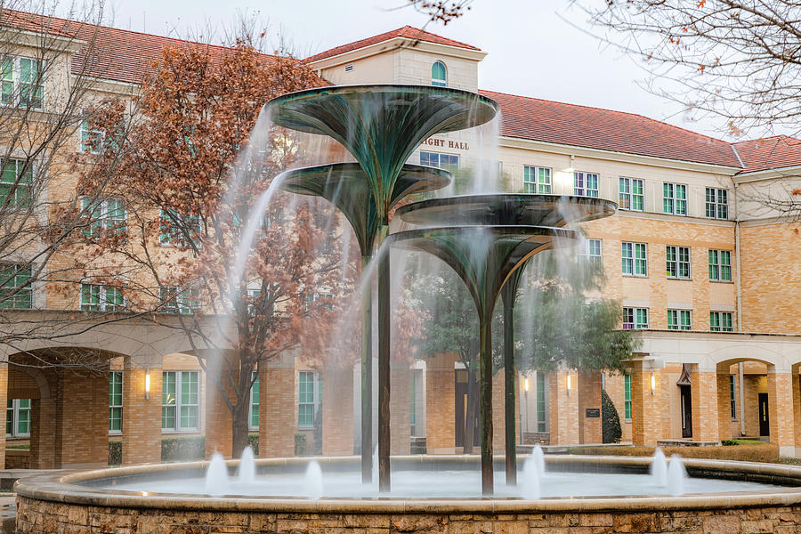 The Horned Frog Fountain At TCU Photograph by Gregory Ballos