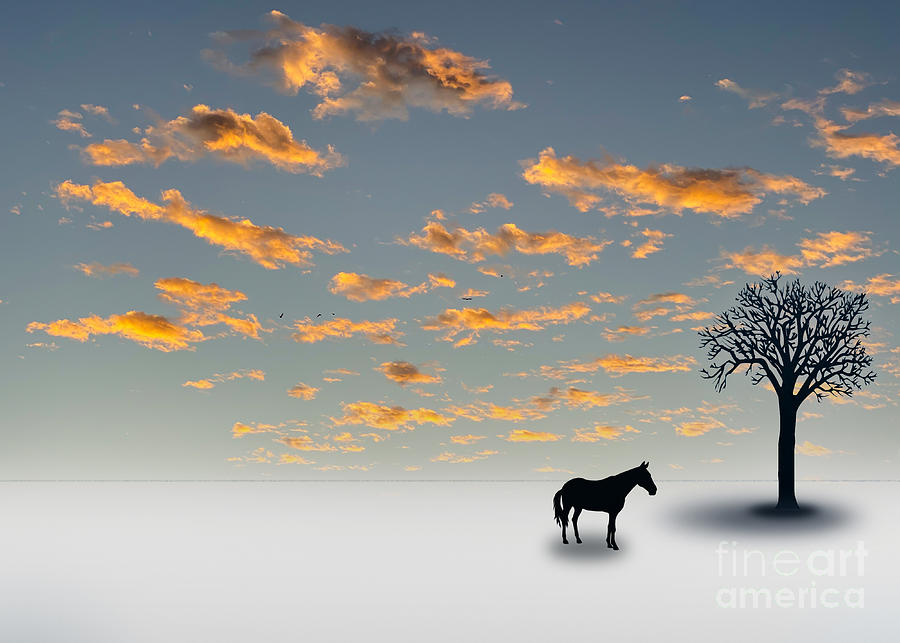 The horse and the tree Digital Art by Bruce Rolff