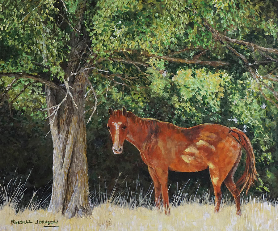 The Horse Beside the Tree Painting by Russell Johnson - Fine Art America