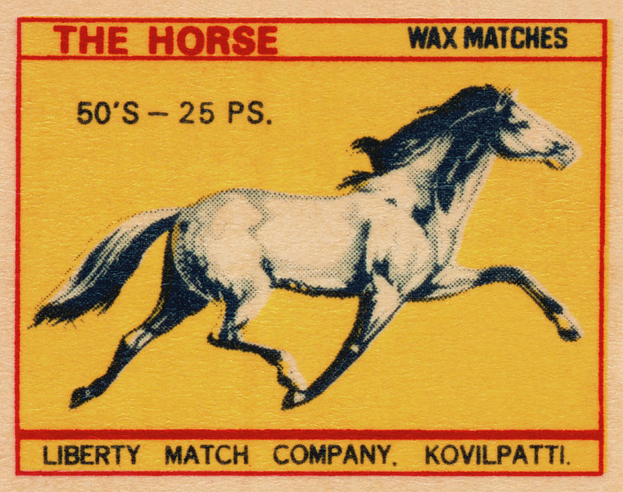 Vintage Drawing - The Horse Matches by Vintage Match Covers