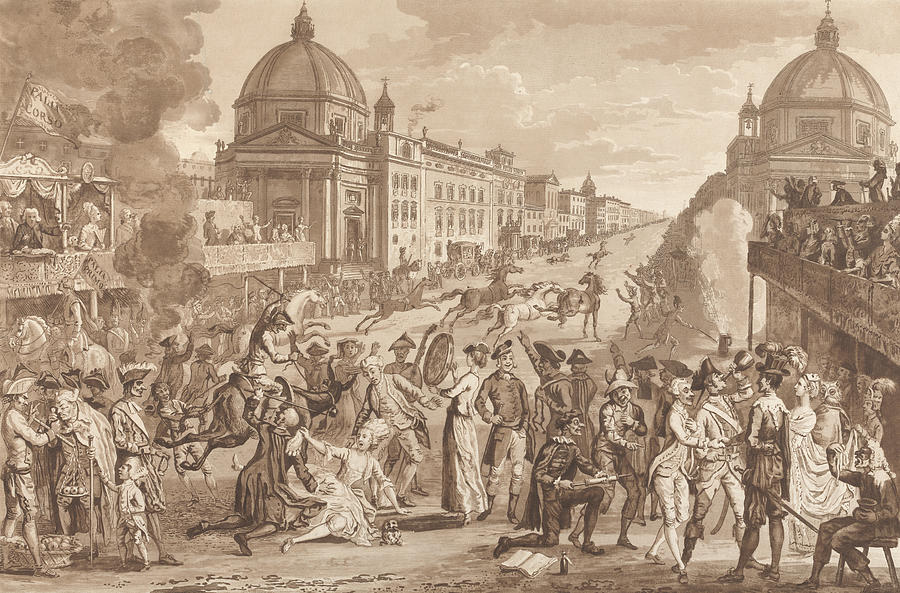 The Horse Race at Rome During the Carnival Relief by Paul Sandby