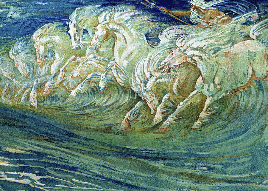 The Horses of Neptune, 1910 Painting by Walter Crane - Fine Art America