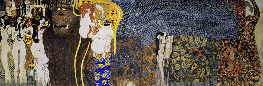 Beethoven Movie Painting - The Hostile Powers - Beethoven Frieze by Gustav Klimt