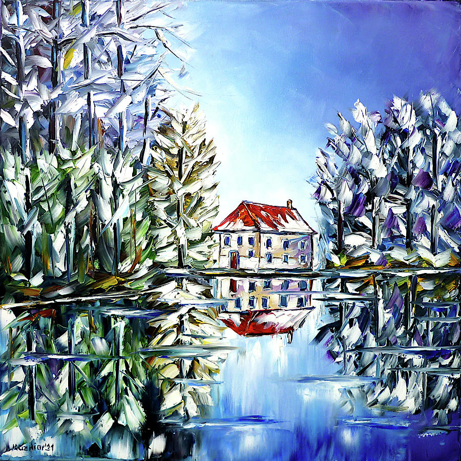 The House By The Lake Painting by Mirek Kuzniar