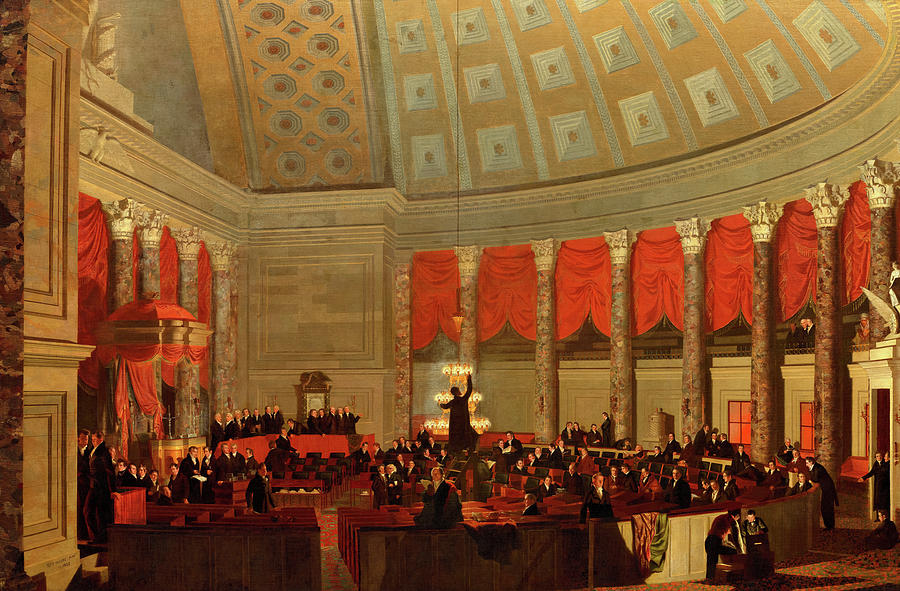 Architecture Painting - The House of Representatives, Congress USA by Samuel Morse