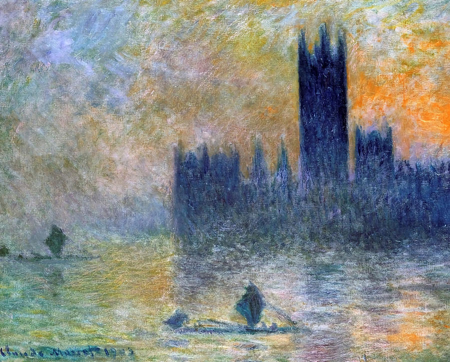 The Houses of Parliament Claude Monet Painting by Hughes Oscar | Fine ...