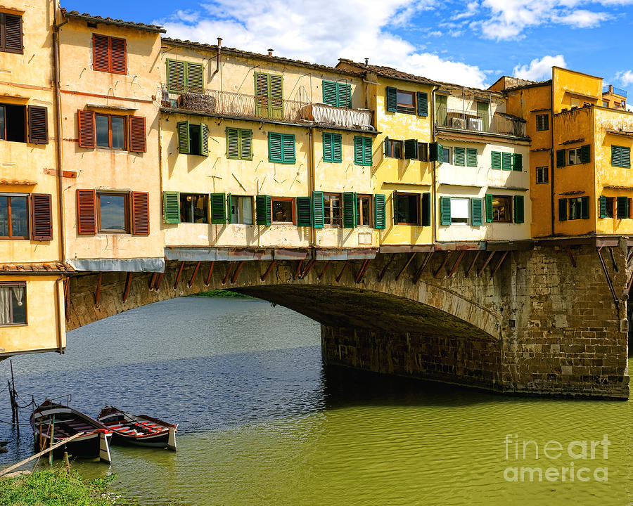 The Houses of Ponte Vecchio Photograph by Olivier Le Queinec
