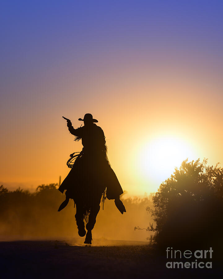 The Hues of a Cowboy Sunset Photograph by Lisa Manifold