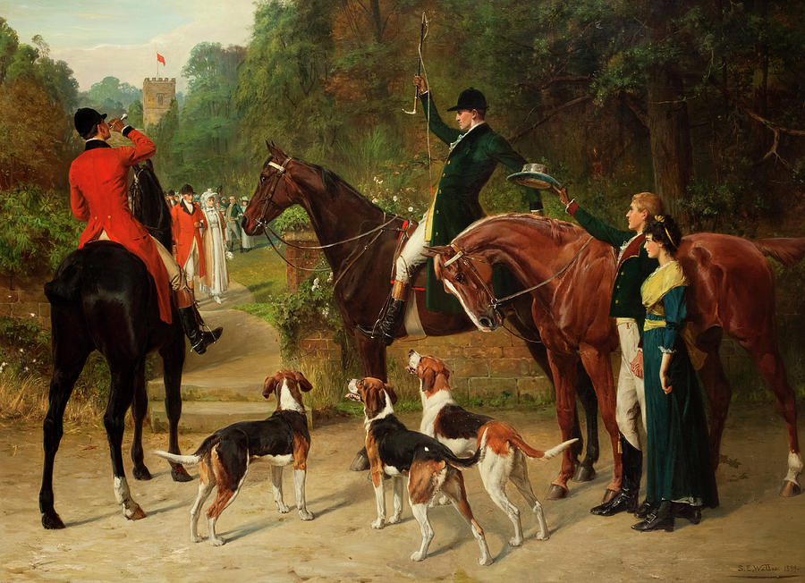 The Huntsman's Courtship Painting by Samuel Edmund Waller - Fine Art ...