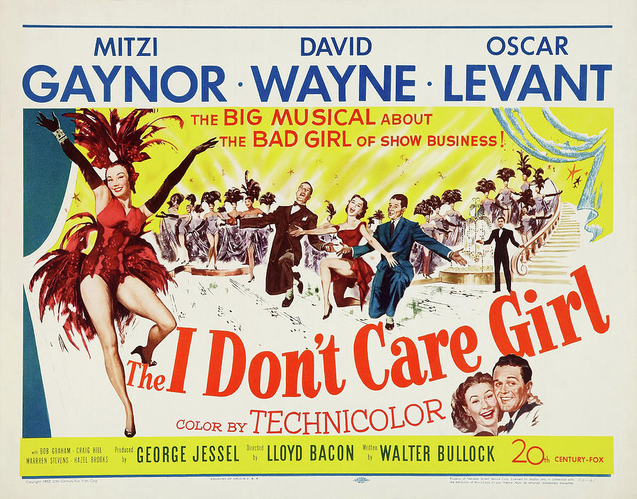 The I Dont Care Girl, with Mitzi Gaynor, 1953 Mixed Media by Movie World Posters