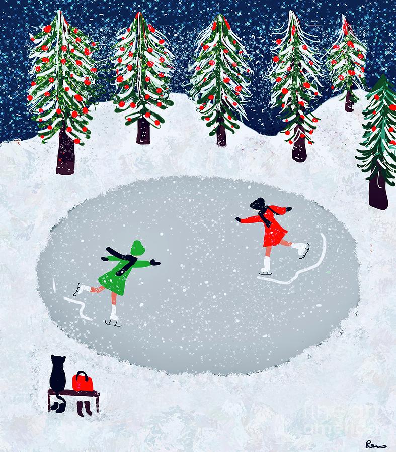 The ice skating rink Digital Art by Elaine Hayward