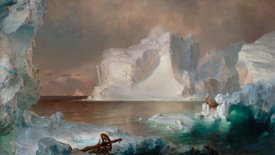 Frederic Edwin Church Painting - The Icebergs 1861 by Peter Ogden