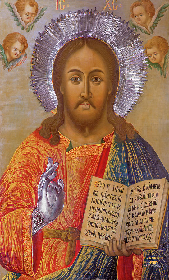 The icon of Jesus Christ the Teacher Photograph by Jozef Sedmak | Fine